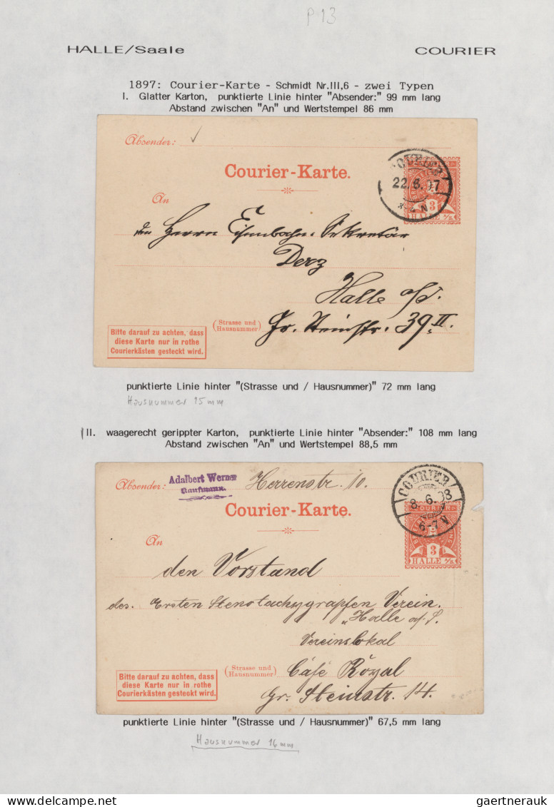 Deutsches Reich - Privatpost (Stadtpost): 1891/1899, HALLE/Hammonia/Courier/Expr