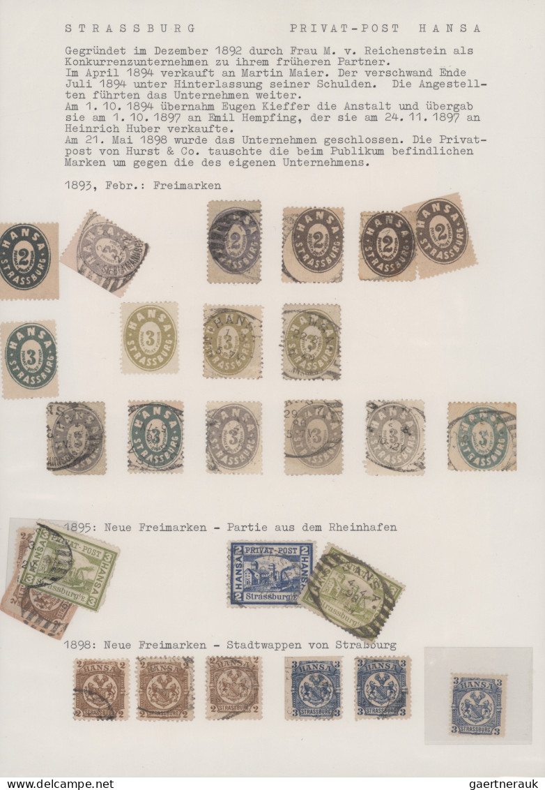 Deutsches Reich - Privatpost (Stadtpost): 1892/1898, STRASSBURG/Hansa, Saubere S - Private & Local Mails