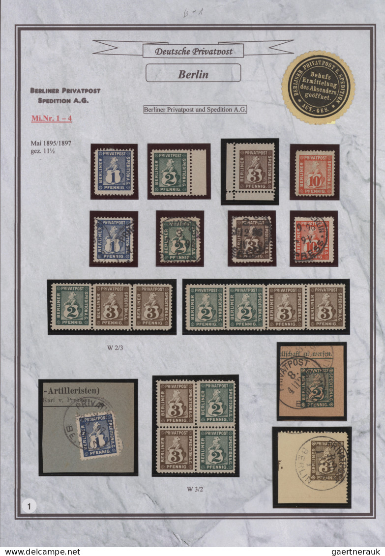 Deutsches Reich - Privatpost (Stadtpost): 1895/1897 "Berlin-Privatpost "G" Priva - Postes Privées & Locales