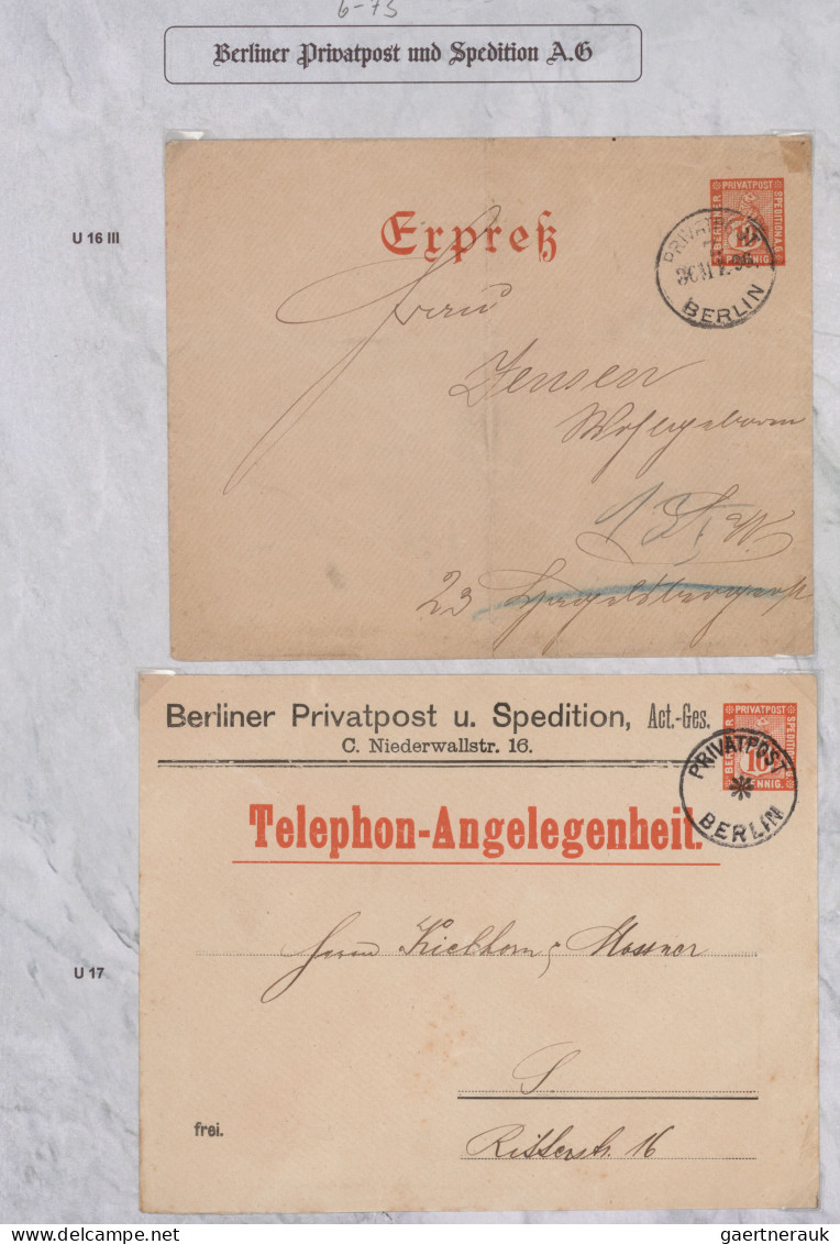 Deutsches Reich - Privatpost (Stadtpost): 1895/1897 "Berlin-Privatpost "G" Priva - Posta Privata & Locale