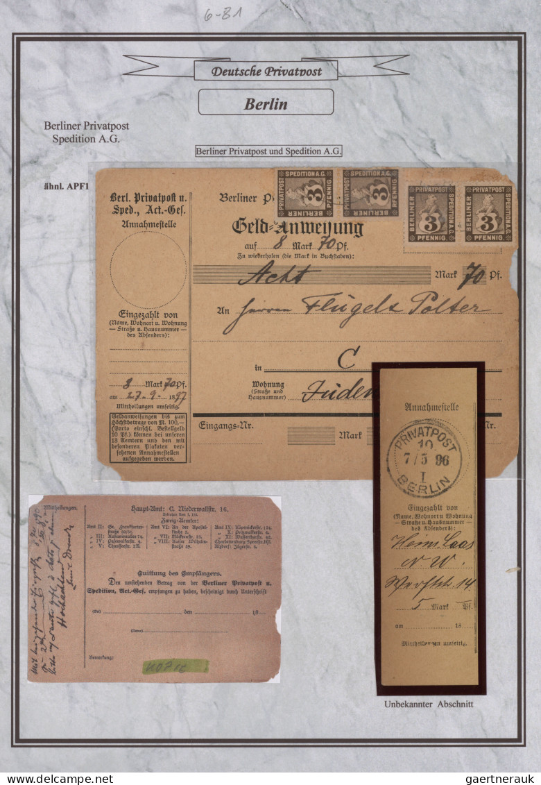 Deutsches Reich - Privatpost (Stadtpost): 1895/1897 "Berlin-Privatpost "G" Priva