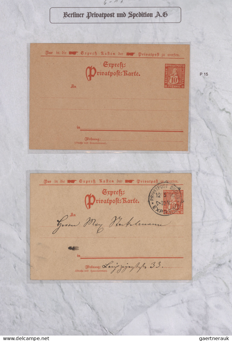 Deutsches Reich - Privatpost (Stadtpost): 1895/1897 "Berlin-Privatpost "G" Priva