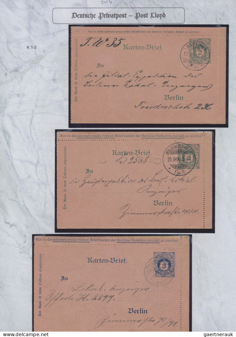 Deutsches Reich - Privatpost (Stadtpost): 1895/1897 "Berlin-Privatpost "H" Verke