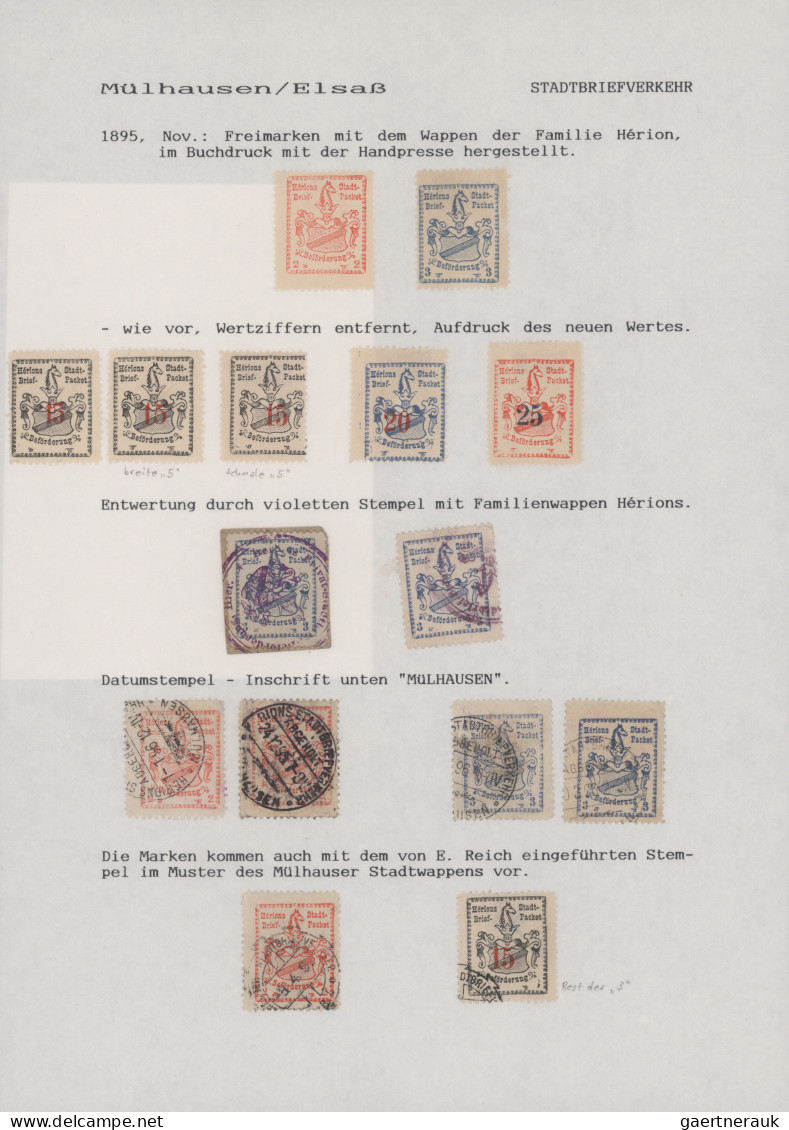 Deutsches Reich - Privatpost (Stadtpost): 1895/1900, MÜHLHAUSEN/Elsass, Saubere - Private & Lokale Post