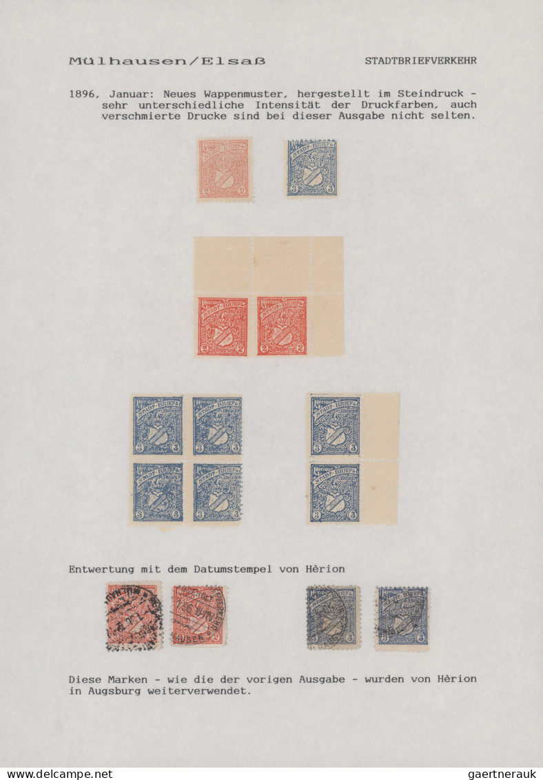 Deutsches Reich - Privatpost (Stadtpost): 1895/1900, MÜHLHAUSEN/Elsass, Saubere - Private & Lokale Post