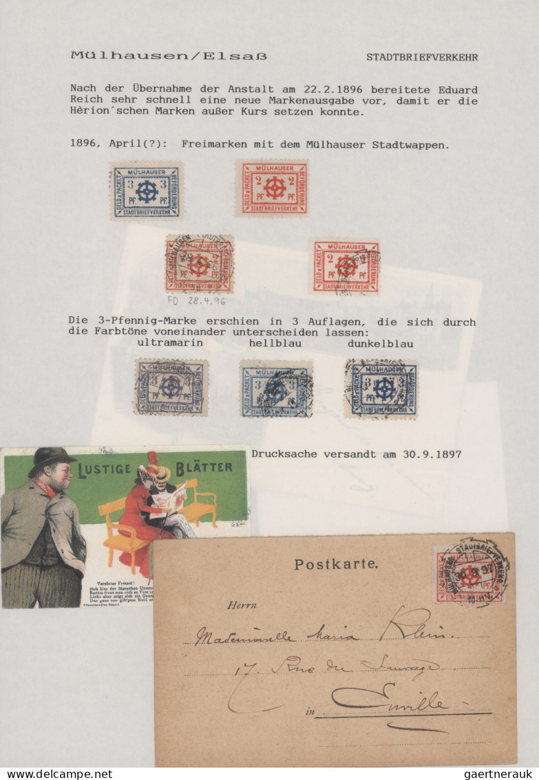 Deutsches Reich - Privatpost (Stadtpost): 1895/1900, MÜHLHAUSEN/Elsass, Saubere - Private & Local Mails