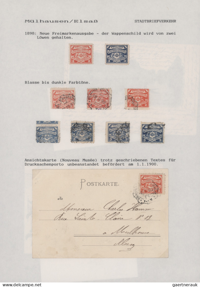 Deutsches Reich - Privatpost (Stadtpost): 1895/1900, MÜHLHAUSEN/Elsass, Saubere - Private & Local Mails