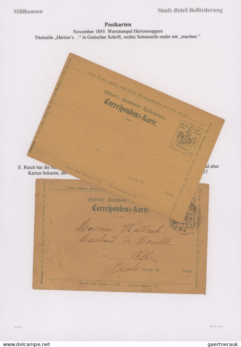 Deutsches Reich - Privatpost (Stadtpost): 1895/1900, MÜHLHAUSEN/Elsass, saubere