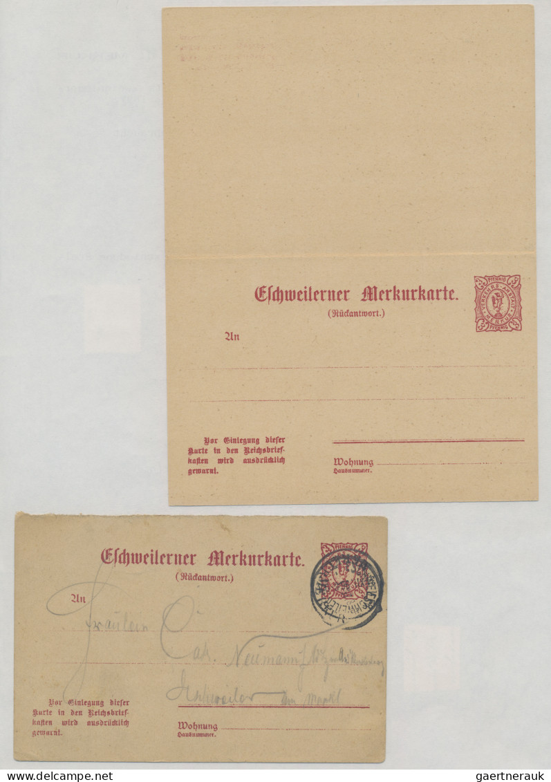 Deutsches Reich - Privatpost (Stadtpost): 1896/1897 "Eschweiler - Privatpost Mer - Private & Local Mails