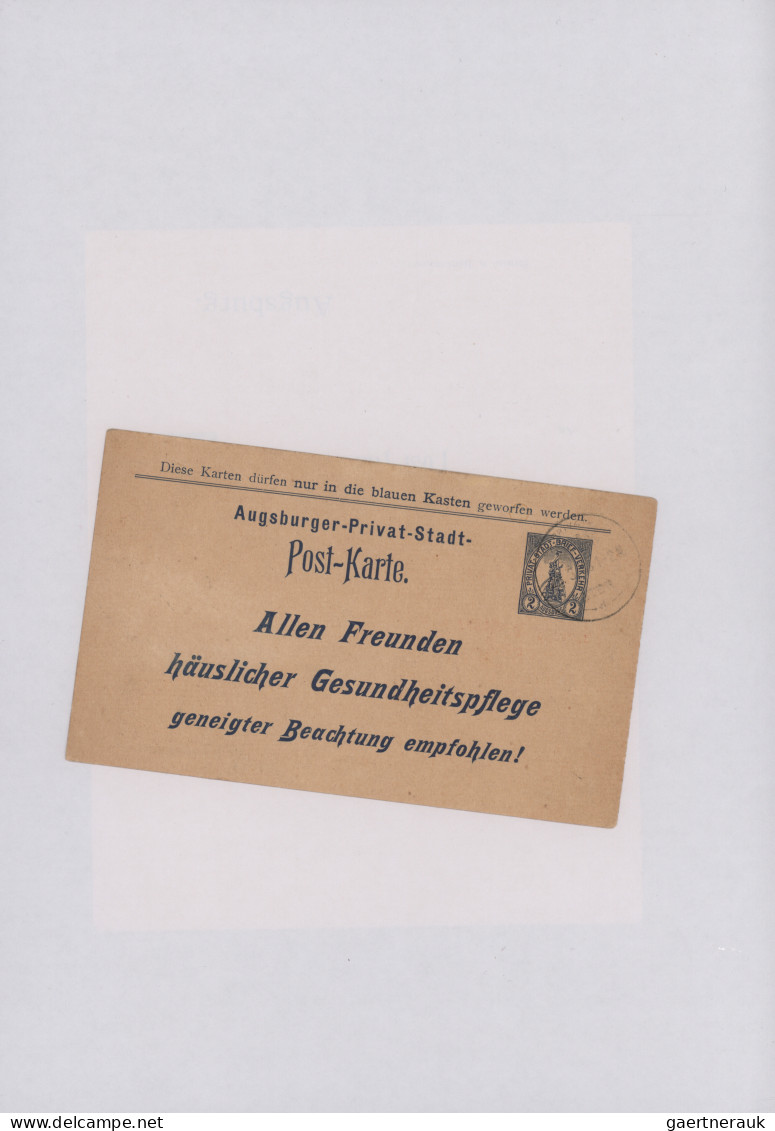 Deutsches Reich - Privatpost (Stadtpost): 1896/1897, AUGSBURG, Saubere Sammlung - Private & Lokale Post
