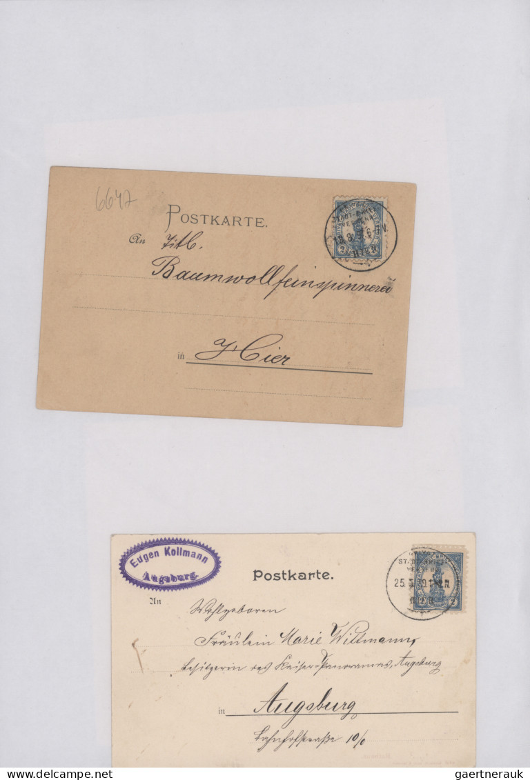 Deutsches Reich - Privatpost (Stadtpost): 1896/1897, AUGSBURG, saubere Sammlung