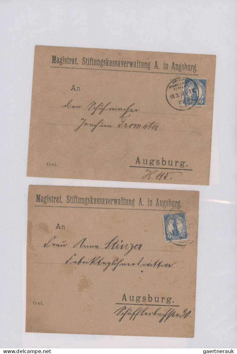 Deutsches Reich - Privatpost (Stadtpost): 1896/1897, AUGSBURG, saubere Sammlung