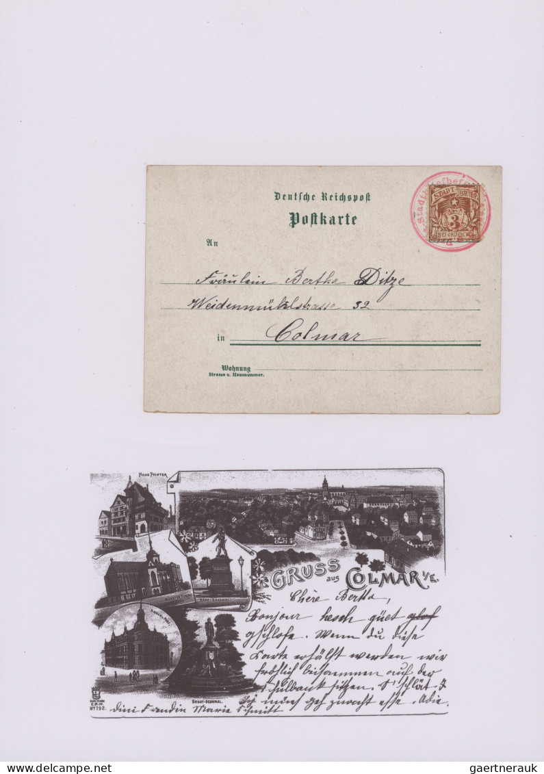Deutsches Reich - Privatpost (Stadtpost): 1896/1897, COLMAR, Saubere Sammlung Mi - Private & Local Mails
