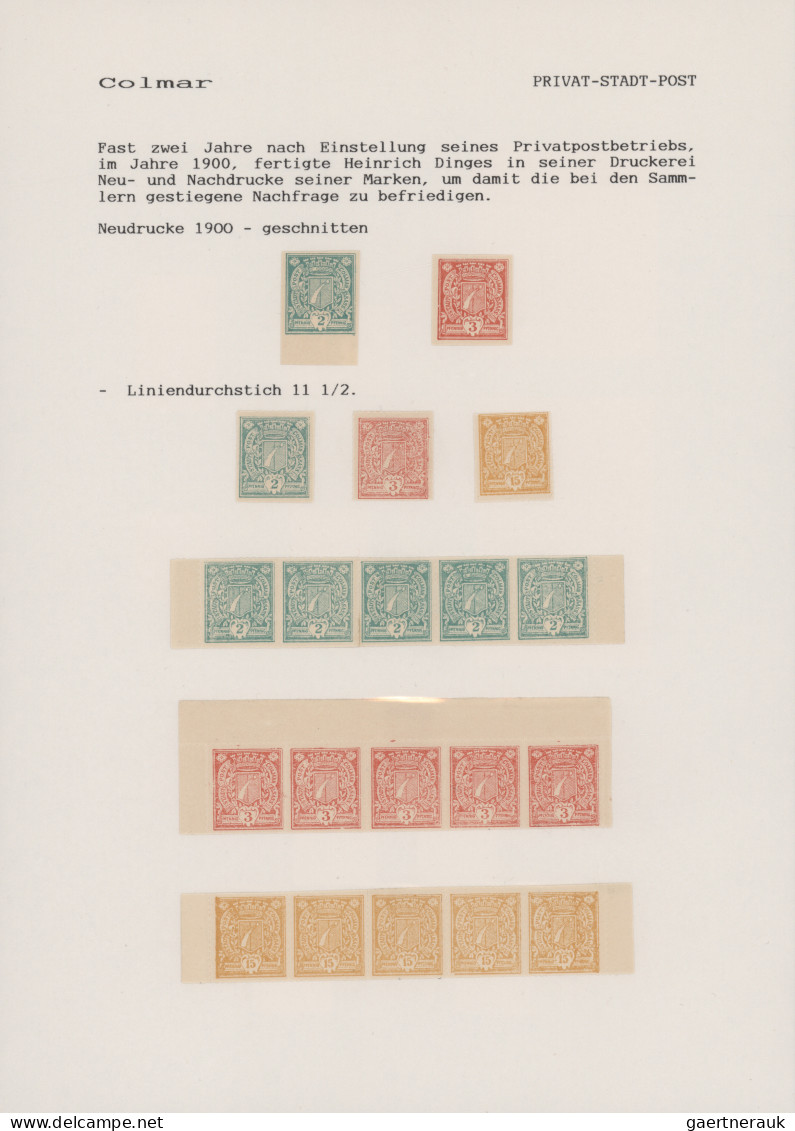 Deutsches Reich - Privatpost (Stadtpost): 1896/1897, COLMAR, Saubere Sammlung Mi - Correos Privados & Locales