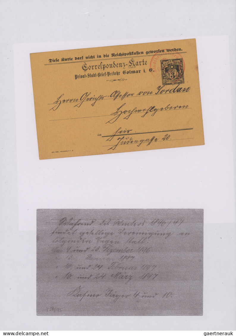 Deutsches Reich - Privatpost (Stadtpost): 1896/1897, COLMAR, Saubere Sammlung Mi - Private & Lokale Post