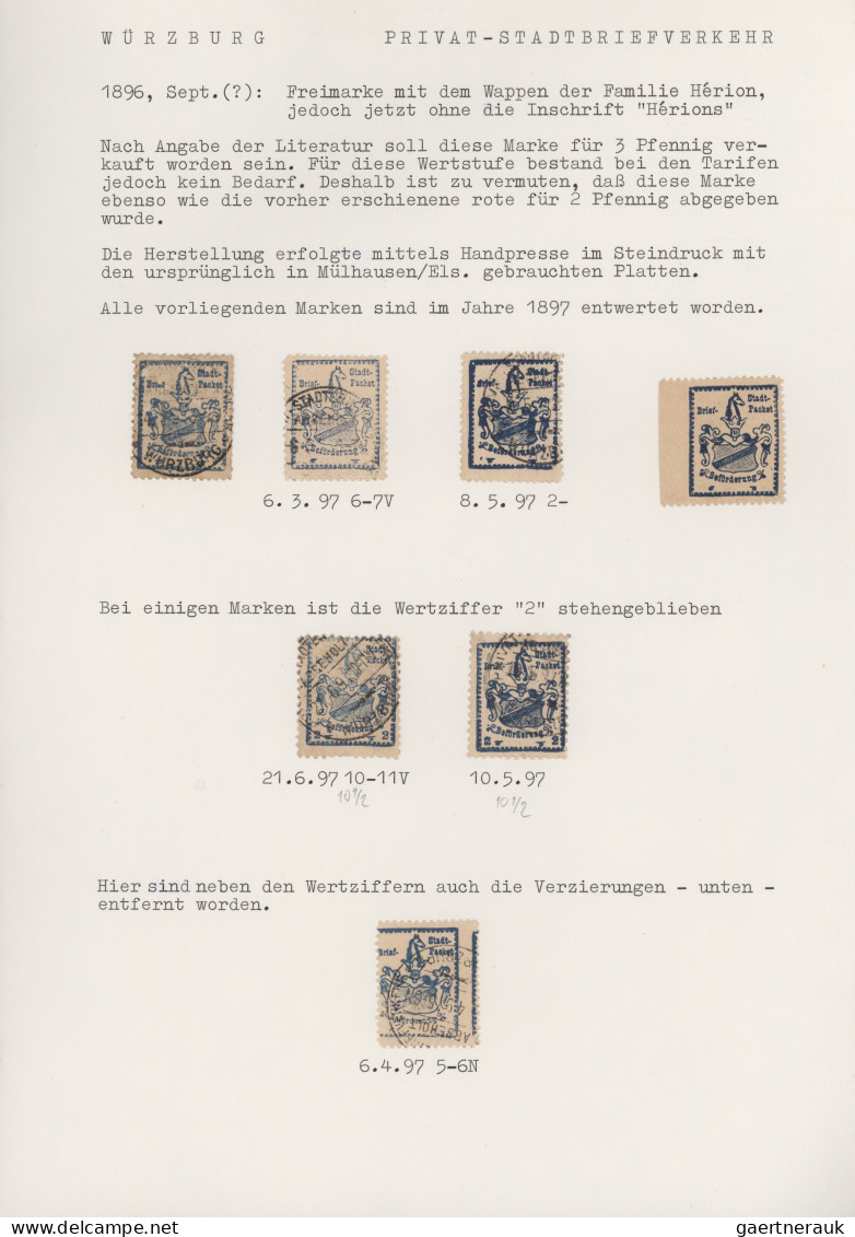 Deutsches Reich - Privatpost (Stadtpost): 1896/1897, WÜRZBURG, Saubere Kleine Sa - Postes Privées & Locales