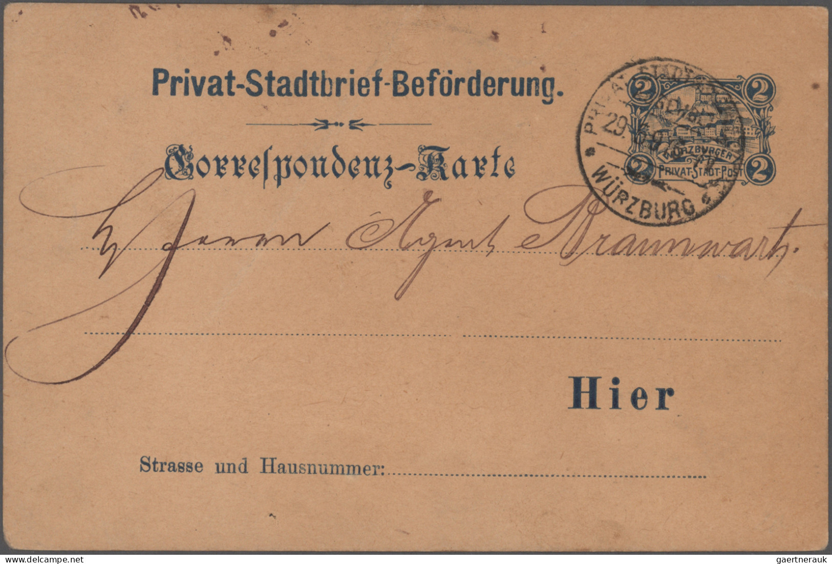 Deutsches Reich - Privatpost (Stadtpost): 1896/1897, WÜRZBURG, Saubere Kleine Sa - Correos Privados & Locales