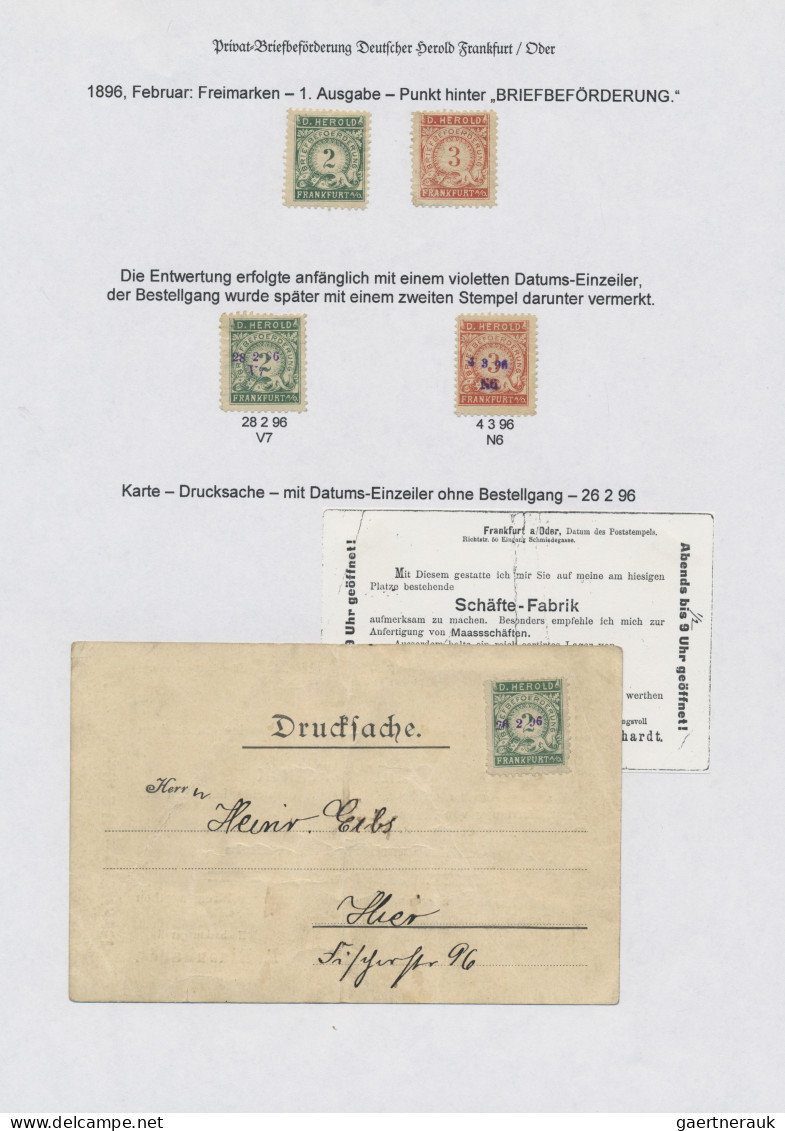 Deutsches Reich - Privatpost (Stadtpost): 1896/1899 "Frankfurt/Oder - Privatpost - Private & Lokale Post