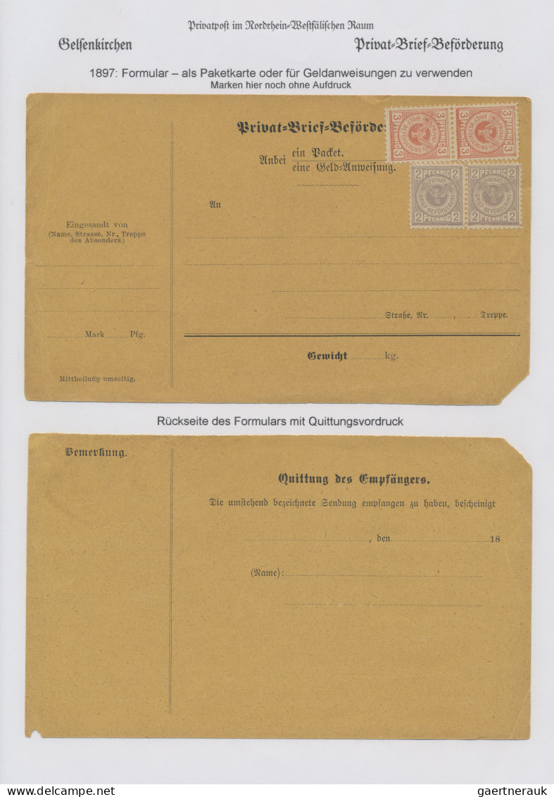 Deutsches Reich - Privatpost (Stadtpost): 1897/1898 "Gelsenkirchen - Privatpost" - Privatpost