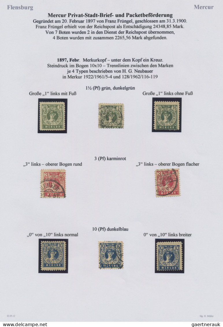 Deutsches Reich - Privatpost (Stadtpost): 1897/1900 "Flensburg - Privatpost Merk - Postes Privées & Locales