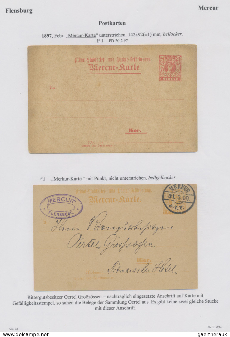 Deutsches Reich - Privatpost (Stadtpost): 1897/1900 "Flensburg - Privatpost Merk - Posta Privata & Locale