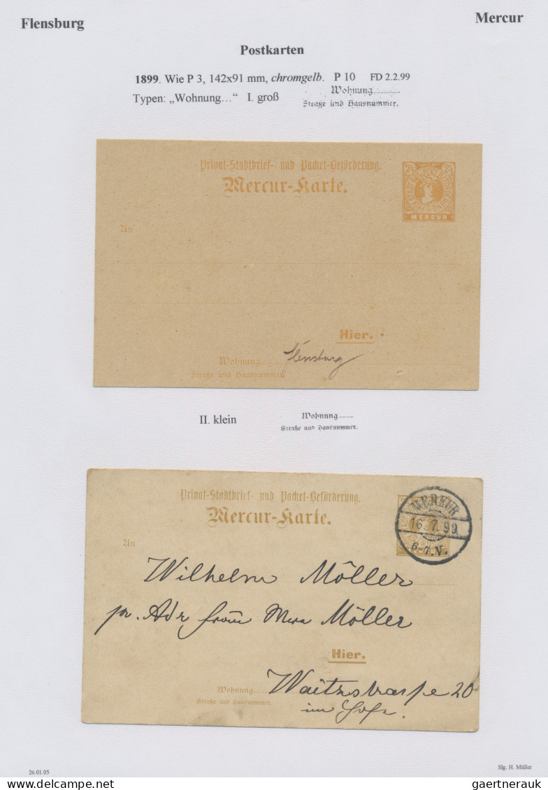 Deutsches Reich - Privatpost (Stadtpost): 1897/1900 "Flensburg - Privatpost Merk