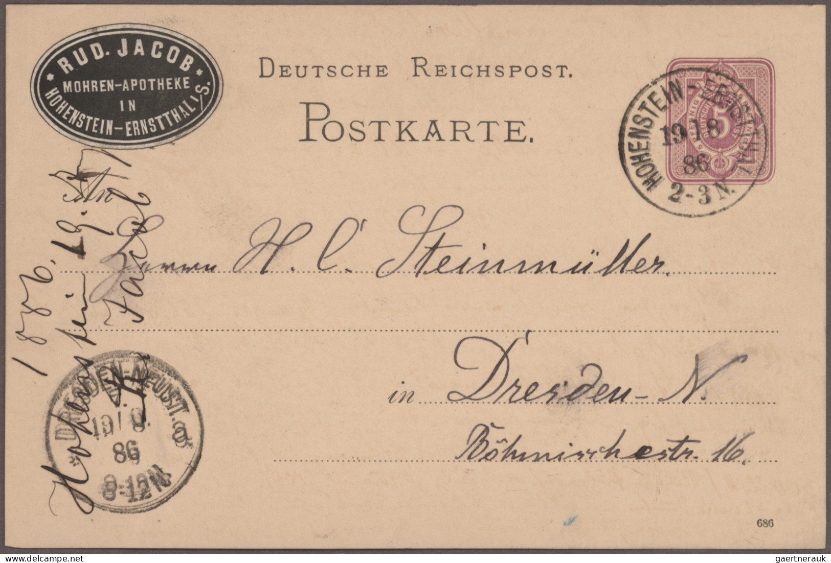 Deutsches Reich - Ganzsachen: 1873/1923, Partie Von Ca. 95 Meist Gebrauchten Gan - Autres & Non Classés