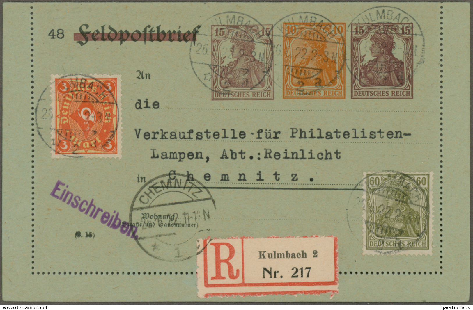 Deutsches Reich - Ganzsachen: 1900/1921, Saubere Sammlung Von 68 Gebrauchten Und - Autres & Non Classés