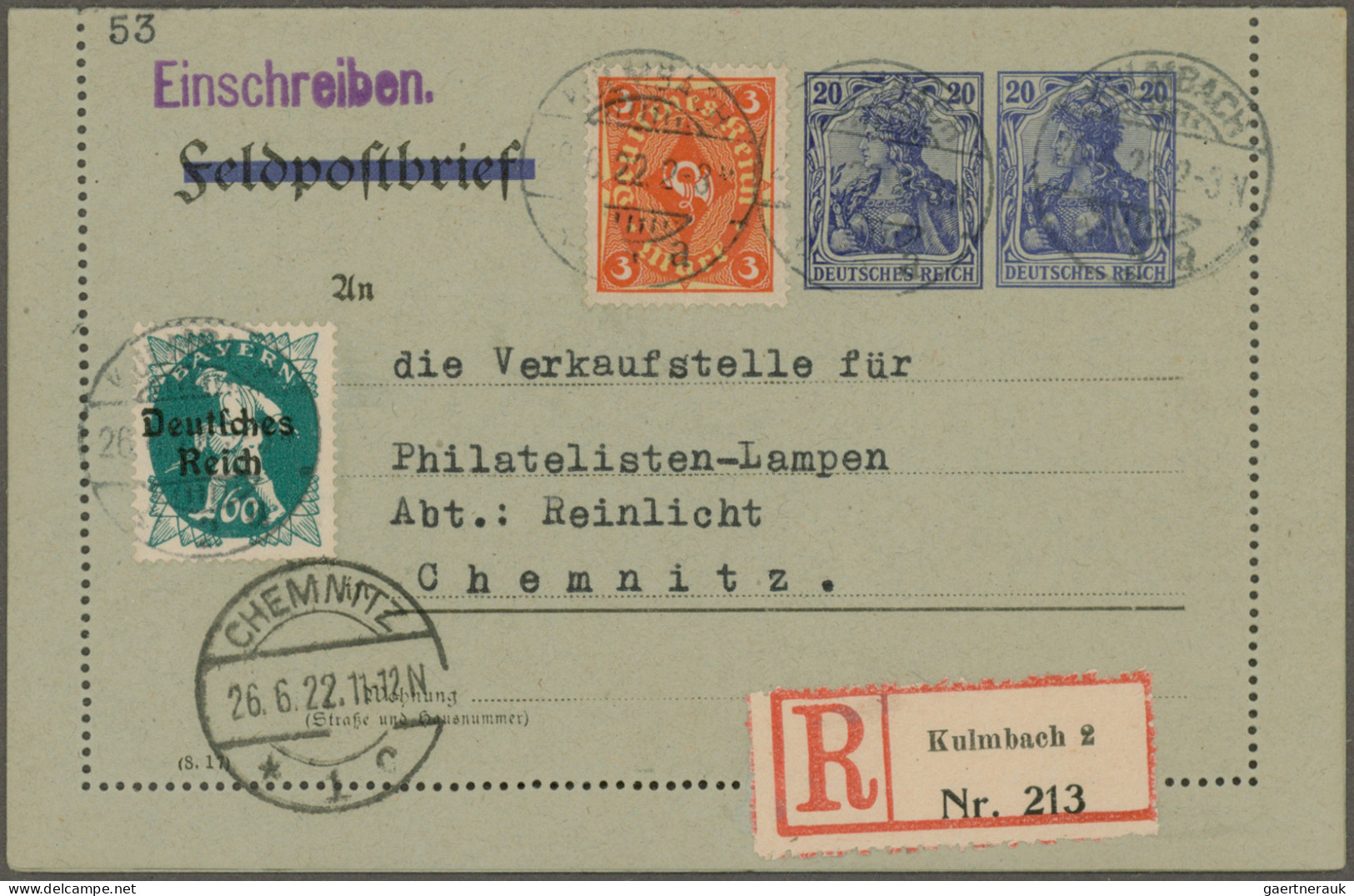 Deutsches Reich - Ganzsachen: 1900/1921, Saubere Sammlung Von 68 Gebrauchten Und - Sonstige & Ohne Zuordnung