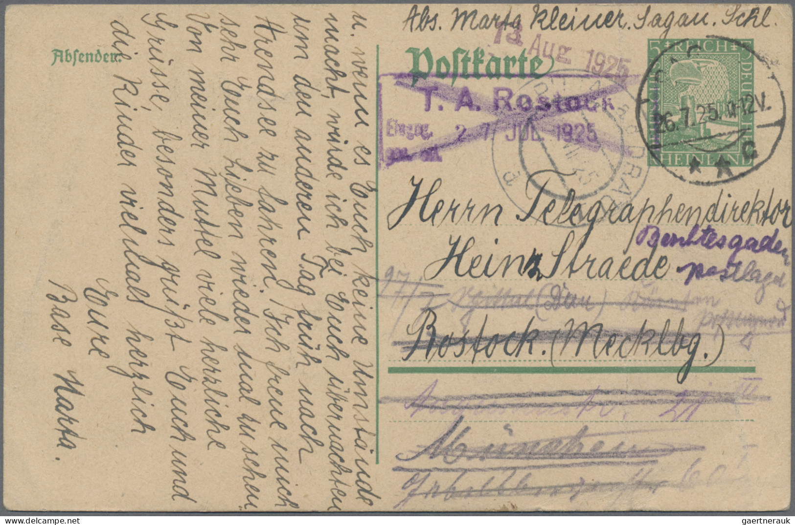 Deutsches Reich - Ganzsachen: 1925/1929, Rheinlandfeier, Ganzsachenkarte 10 Pfg. - Other & Unclassified