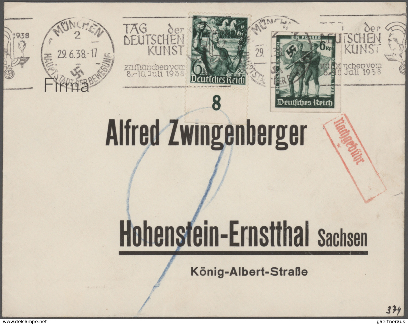 Deutsches Reich - Ganzsachen: 1937/1938, GANZSACHENAUSSCHNITTE, Partie Von Sechs - Autres & Non Classés