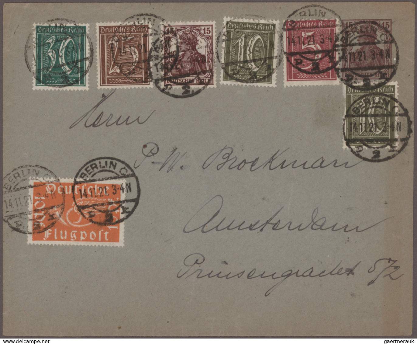 Deutsches Reich - Privatganzsachen: 1916/1923, Germania/Infla, Sammlung Von 61 P - Other & Unclassified