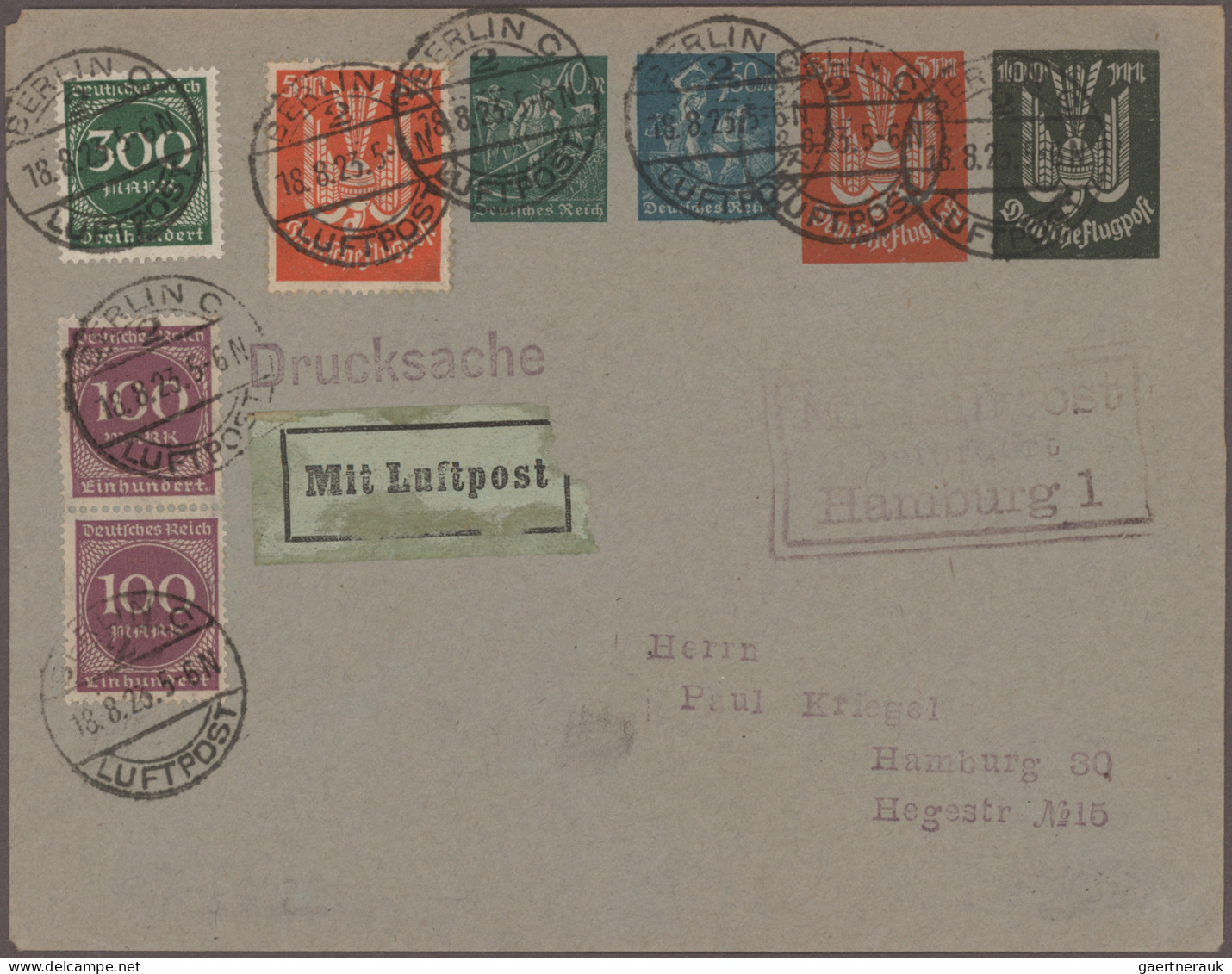 Deutsches Reich - Privatganzsachen: 1917/1923, Germania/Infla, Sammlung von 61 P