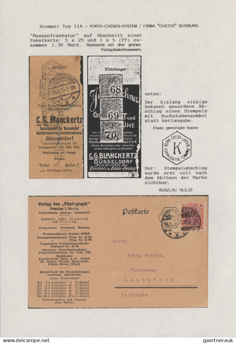 Deutsches Reich - Stempel: 1910/1935, außergewöhnliche Spezial-Sammlung der CUST