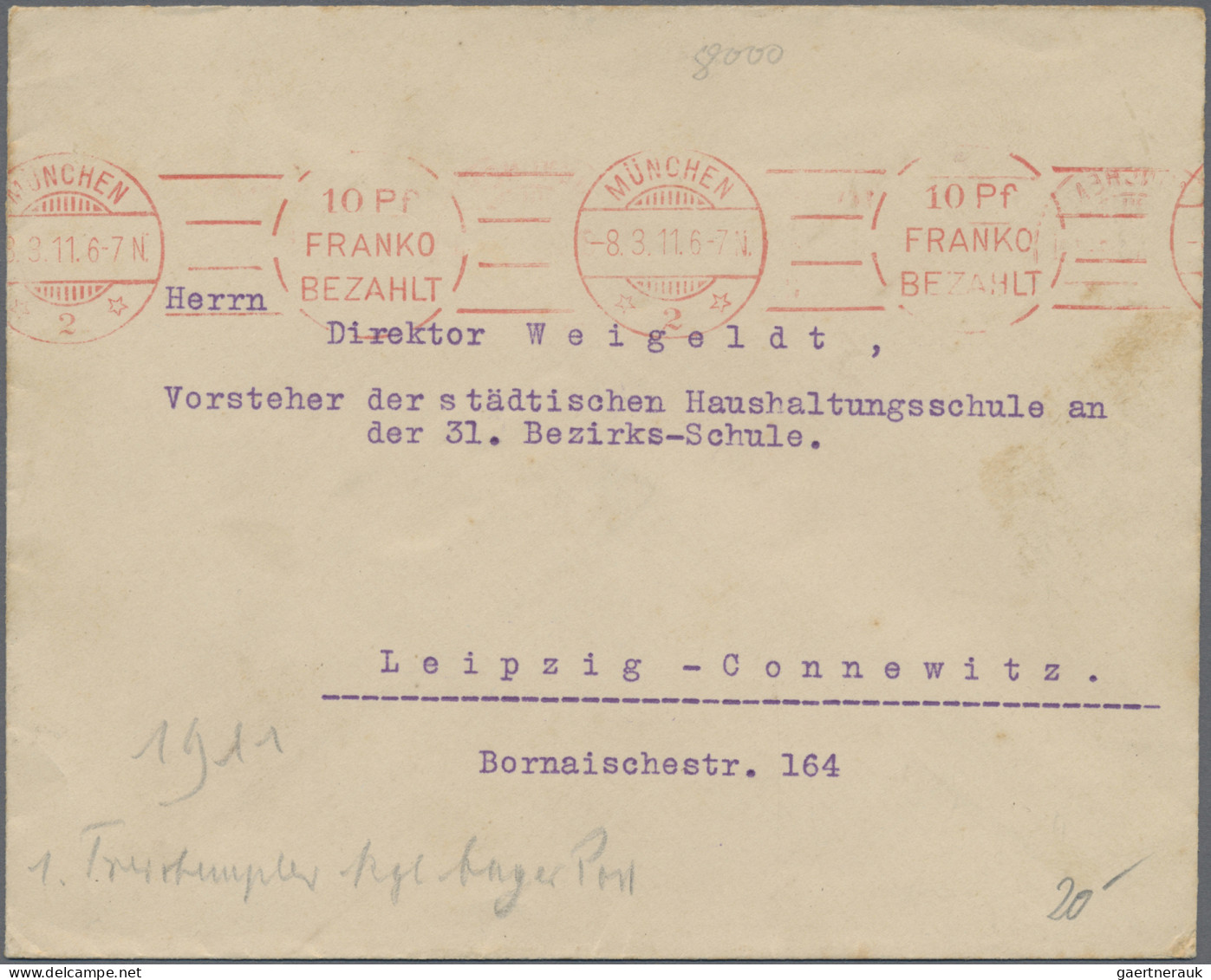 Deutsches Reich - Franco-Stempel: 1911/1943, Francostempel/Gebühr Bezahlt, Parti - Frankeermachines (EMA)