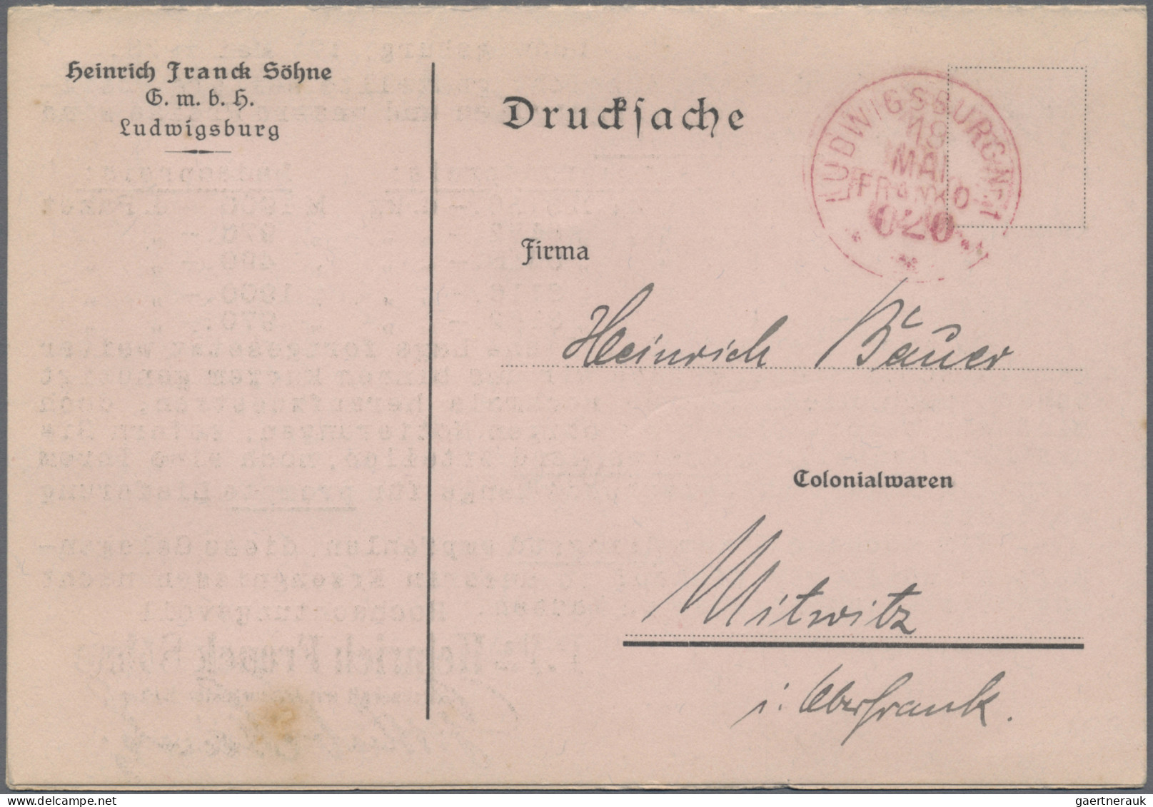 Deutsches Reich - Franco-Stempel: 1911/1943, Francostempel/Gebühr Bezahlt, Parti - Macchine Per Obliterare (EMA)