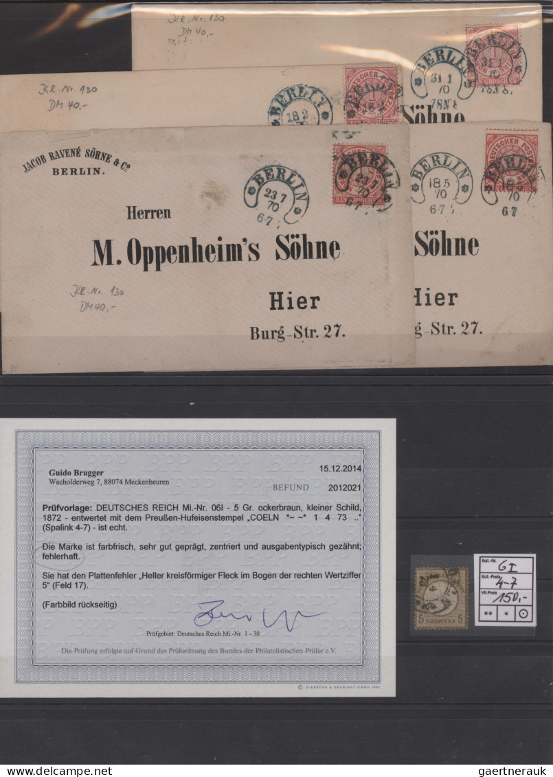 Deutsches Reich - Hufeisenstempel: 1866/1875, Sammlungsbestand mit 89 Marken und