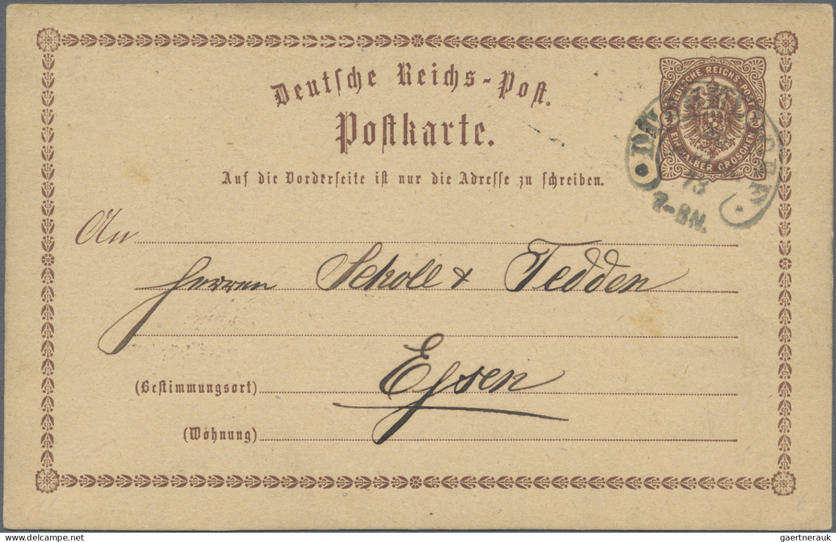 Deutsches Reich - Hufeisenstempel: 1869/1877, Lot Von Vier Belegen Mit Zweimal " - Franking Machines (EMA)