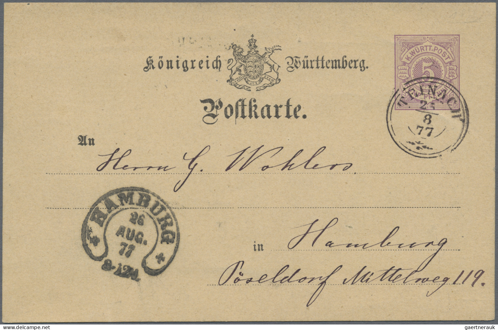 Deutsches Reich - Hufeisenstempel: 1869/1877, Lot Von Vier Belegen Mit Zweimal " - Macchine Per Obliterare (EMA)