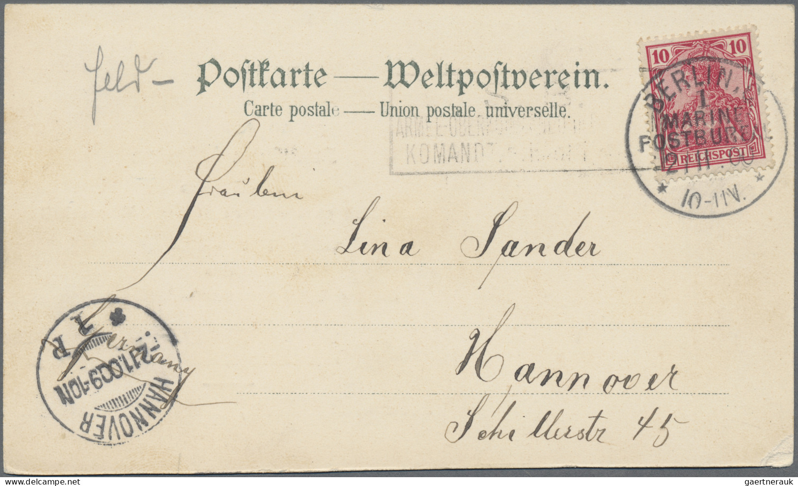 Deutsche Post In China: 1900/1901, Vier Belege Vom Boxer-Aufstand, Meist Alte Au - Cina (uffici)