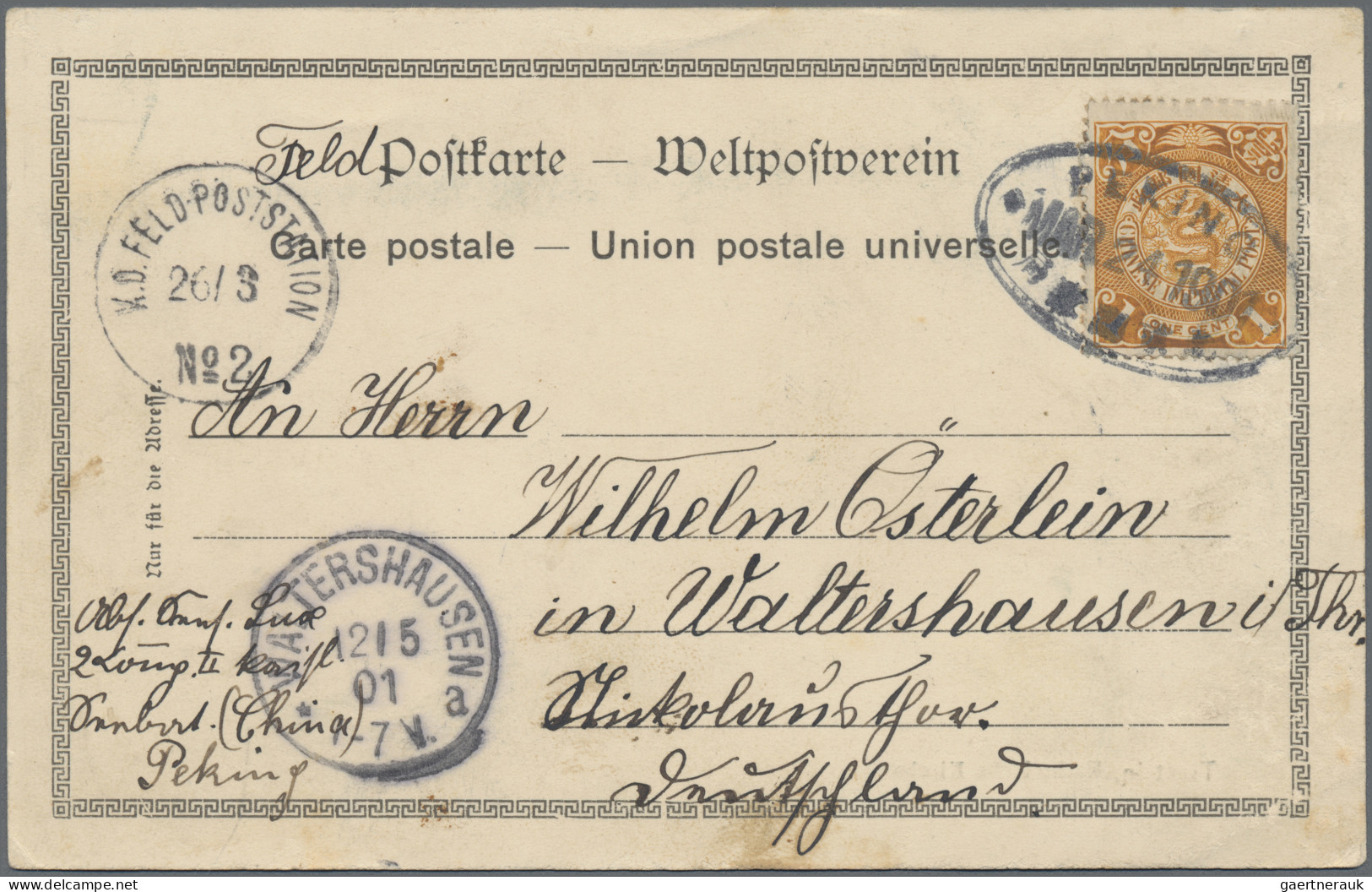 Deutsche Post In China: 1900/1901, Vier Belege Vom Boxer-Aufstand, Meist Alte Au - China (kantoren)