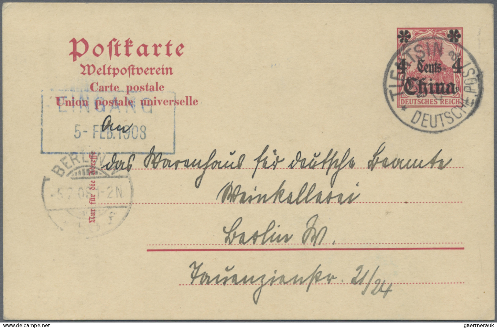 Deutsche Post in China - Ganzsachen: 1899/1914, saubere Partie von 18 gebrauchte