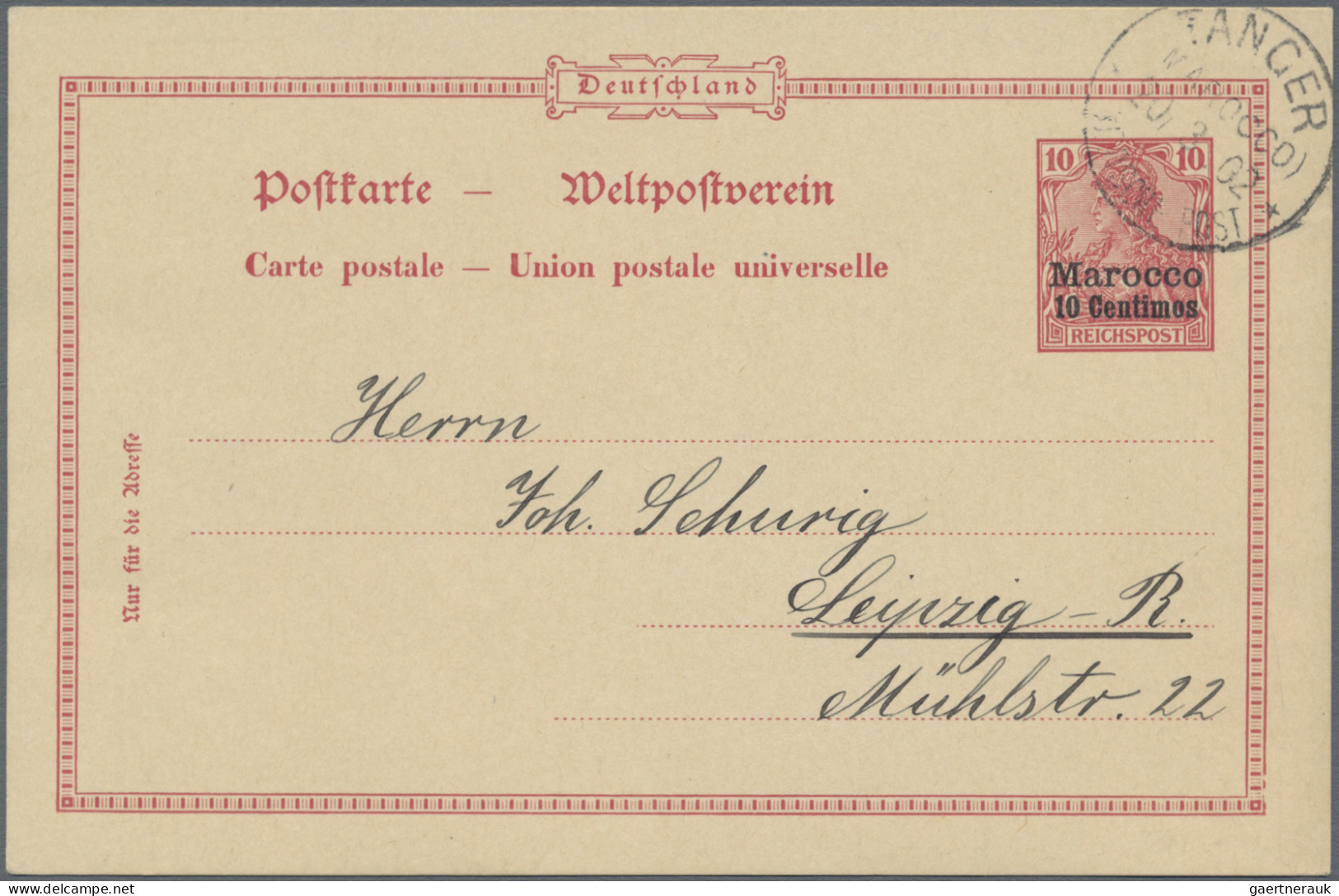 Deutsche Post in Marokko - Ganzsachen: 1900/1911, Partie von 16 gebrauchten Ganz