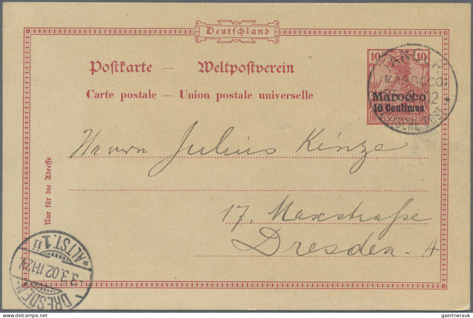 Deutsche Post In Marokko - Ganzsachen: 1900/1914, Partie Von 18 Gebrauchten Ganz - Marruecos (oficinas)