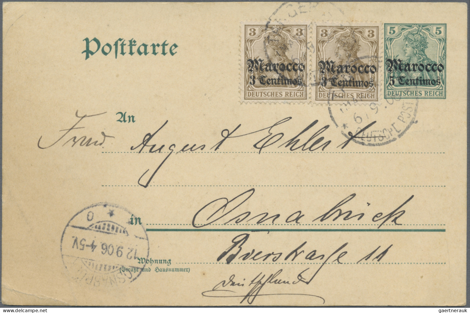 Deutsche Post In Marokko - Ganzsachen: 1900/1914, Partie Von 18 Gebrauchten Ganz - Maroc (bureaux)