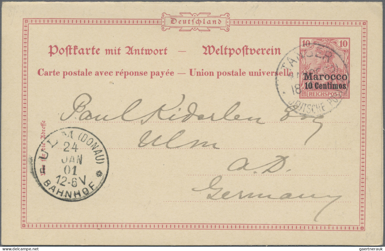 Deutsche Post in Marokko - Ganzsachen: 1900/1914, Partie von 18 gebrauchten Ganz