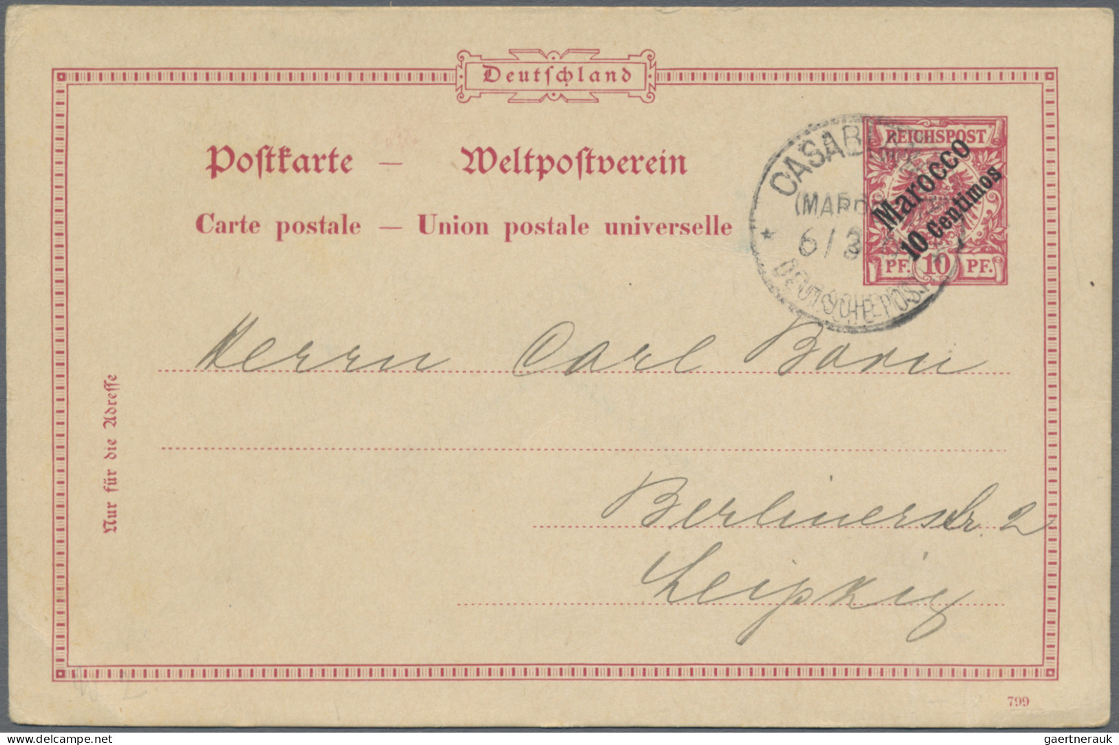 Deutsche Post in Marokko - Ganzsachen: 1900/1914, Partie von 18 gebrauchten Ganz