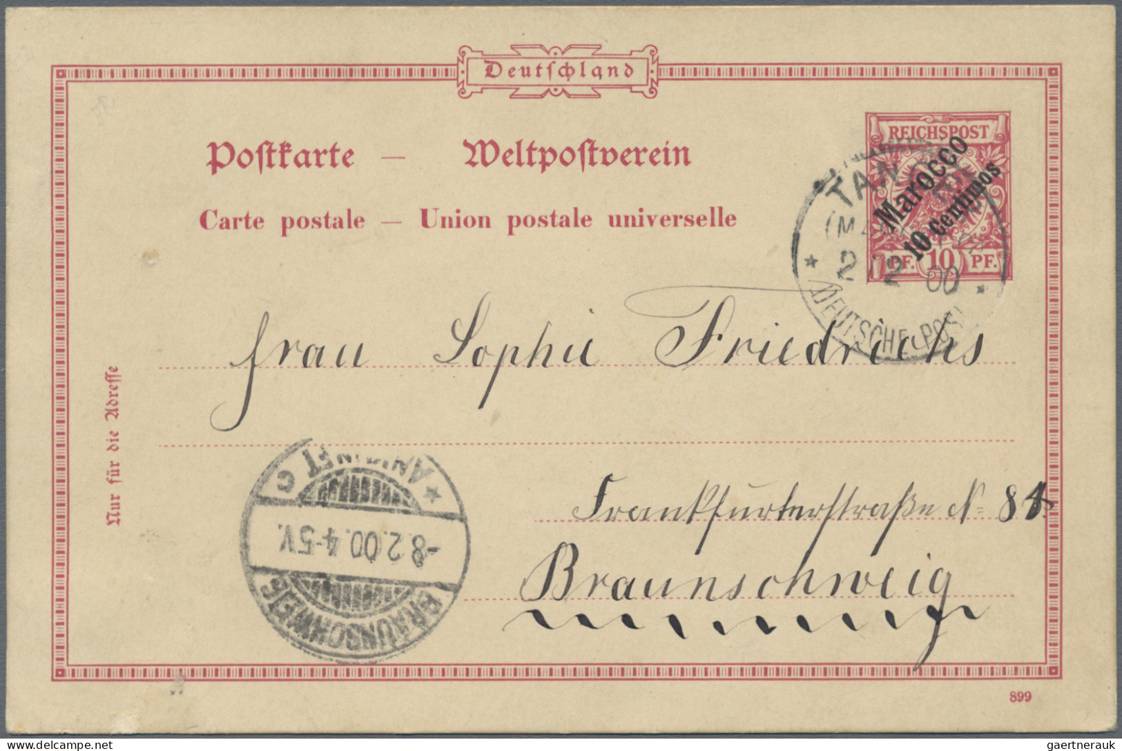 Deutsche Post in Marokko - Ganzsachen: 1900/1914, Partie von 18 gebrauchten Ganz