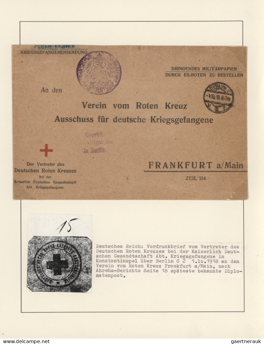 Deutsche Post In Der Türkei: 1913/1918, Sanitätsmission Des Roten Kreuzes In Kon - Deutsche Post In Der Türkei