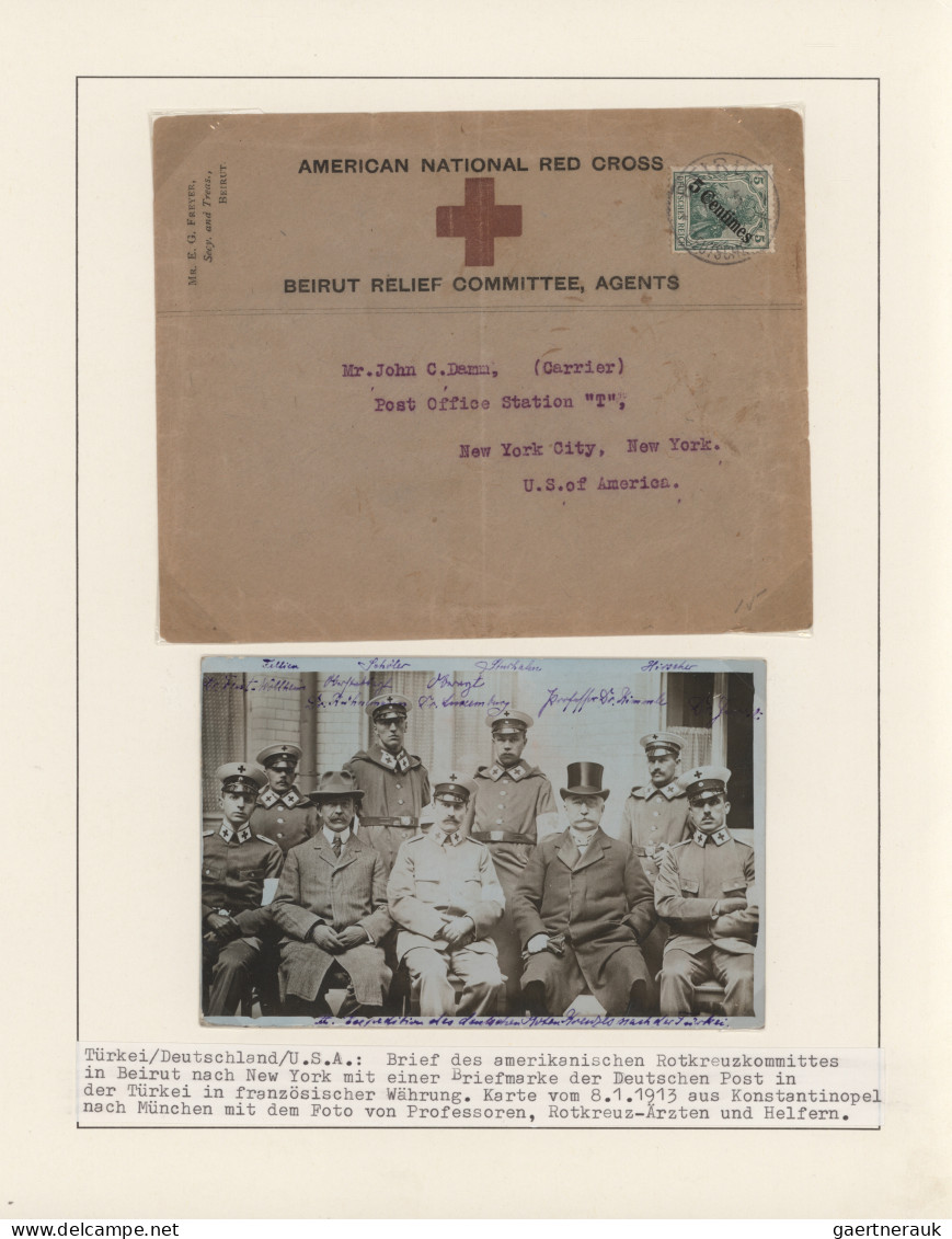 Deutsche Post In Der Türkei: 1913/1918, Sanitätsmission Des Roten Kreuzes In Kon - Turkse Rijk (kantoren)